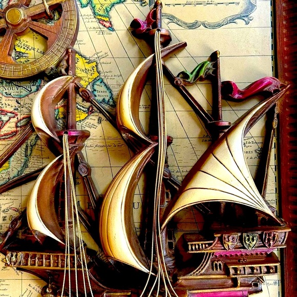 Vintage Midcentury 3D Shadow Box – L’Amérique Septentrionale Map Art - Picture 3 of 8